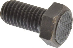 Fairlane - Serrated Tooth, 1/2-13, 1" Shank Length, 1" Thread Length, Black Oxide Finish, Hex Head, Adjustable Positioning Gripper - 5/8" Pad Diam, 3/4" Hex, 23/64" Head Height, Extra Fine Tooth Grade - Americas Industrial Supply