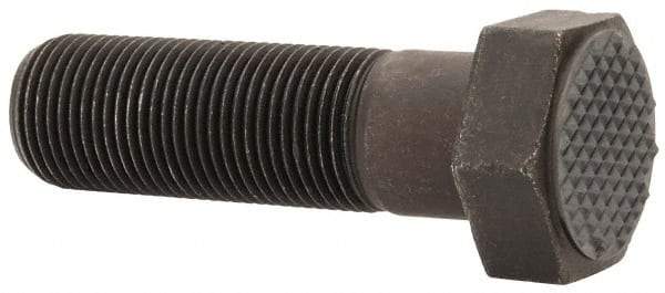 Fairlane - Serrated Tooth, 3/4-16, 2-1/2" Shank Length, 1-3/4" Thread Length, Black Oxide Finish, Hex Head, Adjustable Positioning Gripper - 1" Pad Diam, 1-1/8" Hex, 1/2" Head Height, Extra Fine Tooth Grade - Americas Industrial Supply