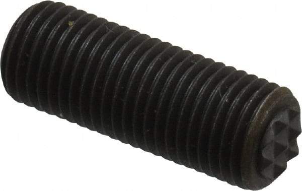 Fairlane - Serrated Tooth, 3/8-24, 3/16" Internal Hex, 1" Thread Length, Black Oxide Finish, Fully Threaded, Adjustable Positioning Gripper - 1/4" Pad Diam, Extra Fine Tooth Grade - Americas Industrial Supply