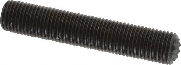 Fairlane - Serrated Tooth, 3/8-24, 3/16" Internal Hex, 2" Thread Length, Black Oxide Finish, Fully Threaded, Adjustable Positioning Gripper - 1/4" Pad Diam, Extra Fine Tooth Grade - Americas Industrial Supply