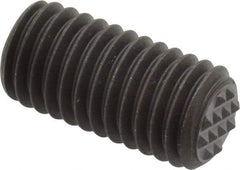 Fairlane - Serrated Tooth, 1/2-13, 1/4" Internal Hex, 1" Thread Length, Black Oxide Finish, Fully Threaded, Adjustable Positioning Gripper - 3/8" Pad Diam, Extra Fine Tooth Grade - Americas Industrial Supply