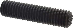 Fairlane - Serrated Tooth, 1/2-13, 1/4" Internal Hex, 2" Thread Length, Black Oxide Finish, Fully Threaded, Adjustable Positioning Gripper - 3/8" Pad Diam, Extra Fine Tooth Grade - Americas Industrial Supply