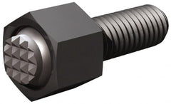 Fairlane - 5/16-24, 1/2" Thread Length, 5/16" Ball Diam, Serrated Ball Pad Surface, Alloy Steel, Black Oxide, Hex Head, Swivel Action Gripper Assemblies - 7/16" Head Height, 1/2" Hex, 5/16" Contact Diam, High Speed Steel Ball - Americas Industrial Supply