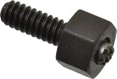 Fairlane - 10-24, 1/2" Thread Length, 5/32" Ball Diam, Serrated Ball Pad Surface, Alloy Steel, Black Oxide, Hex Head, Swivel Action Gripper Assemblies - 5/16" Head Height, 3/8" Hex, 5/32" Contact Diam, High Speed Steel Ball - Americas Industrial Supply