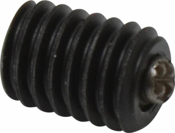 Fairlane - 3/8-16, 1/2" Thread Length, 3/16" Ball Diam, Serrated Ball Pad Surface, Alloy Steel, Black Oxide, Threaded, Swivel Action Gripper Assemblies - 5/32" Contact Diam, High Speed Steel Ball - Americas Industrial Supply