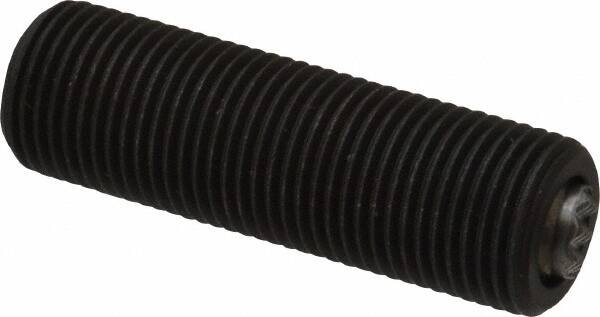 Fairlane - 5/8-18, 2" Thread Length, 3/8" Ball Diam, Serrated Ball Pad Surface, Alloy Steel, Black Oxide, Threaded, Swivel Action Gripper Assemblies - 5/16" Contact Diam, High Speed Steel Ball - Americas Industrial Supply