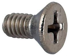 Value Collection - #8-32 UNC, 3/8" OAL Phillips Drive Machine Screw - Flat Head, Grade 316 Stainless Steel, Uncoated, Without Washer - Americas Industrial Supply