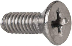 Value Collection - #8-32 UNC, 1/2" OAL Phillips Drive Machine Screw - Flat Head, Grade 316 Stainless Steel, Uncoated, Without Washer - Americas Industrial Supply