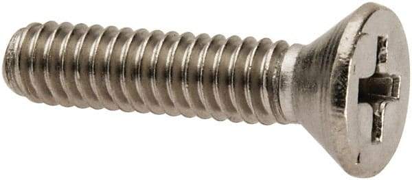 Value Collection - #8-32 UNC, 3/4" OAL Phillips Drive Machine Screw - Flat Head, Grade 316 Stainless Steel, Uncoated, Without Washer - Americas Industrial Supply