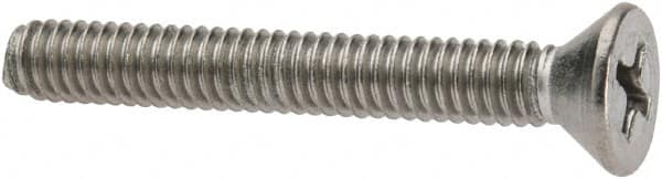 Value Collection - #8-32 UNC, 1-1/4" OAL Phillips Drive Machine Screw - Flat Head, Grade 316 Stainless Steel, Uncoated, Without Washer - Americas Industrial Supply