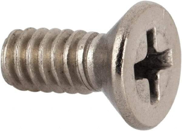 Value Collection - #10-24 UNC, 1/2" OAL Phillips Drive Machine Screw - Flat Head, Grade 316 Stainless Steel, Uncoated, Without Washer - Americas Industrial Supply
