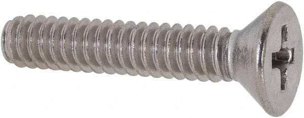Value Collection - #10-24 UNC, 1" OAL Phillips Drive Machine Screw - Flat Head, Grade 316 Stainless Steel, Uncoated, Without Washer - Americas Industrial Supply
