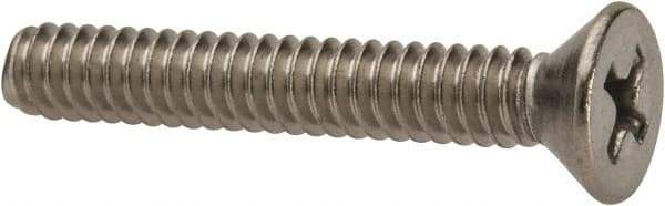 Value Collection - #10-24 UNC, 1-1/4" OAL Phillips Drive Machine Screw - Flat Head, Grade 316 Stainless Steel, Uncoated, Without Washer - Americas Industrial Supply