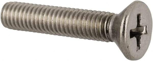 Value Collection - #10-32 UNF, 1" OAL Phillips Drive Machine Screw - Flat Head, Grade 316 Stainless Steel, Uncoated, Without Washer - Americas Industrial Supply