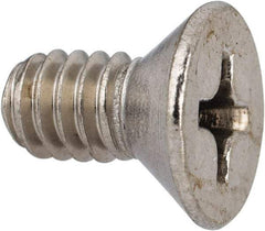 Value Collection - 1/4-20 UNC, 1/2" OAL Phillips Drive Machine Screw - Flat Head, Grade 316 Stainless Steel, Uncoated, Without Washer - Americas Industrial Supply