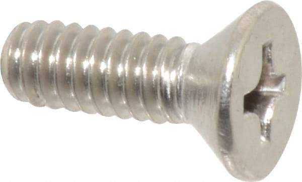 Value Collection - 1/4-20 UNC, 3/4" OAL Phillips Drive Machine Screw - Flat Head, Grade 316 Stainless Steel, Uncoated, Without Washer - Americas Industrial Supply