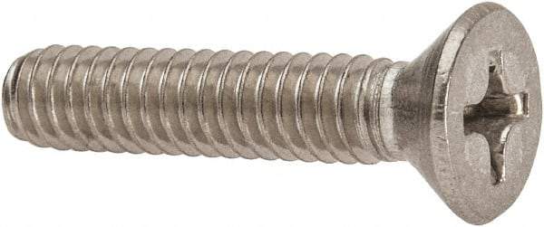 Value Collection - 1/4-20 UNC, 1-1/4" OAL Phillips Drive Machine Screw - Flat Head, Grade 316 Stainless Steel, Uncoated, Without Washer - Americas Industrial Supply