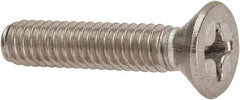 Value Collection - 1/4-20 UNC, 1-1/4" OAL Phillips Drive Machine Screw - Flat Head, Grade 316 Stainless Steel, Uncoated, Without Washer - Americas Industrial Supply