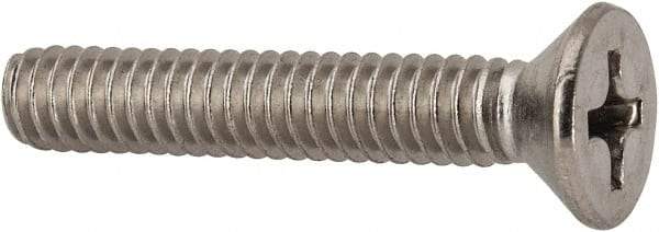 Value Collection - 1/4-20 UNC, 1-1/2" OAL Phillips Drive Machine Screw - Flat Head, Grade 316 Stainless Steel, Uncoated, Without Washer - Americas Industrial Supply