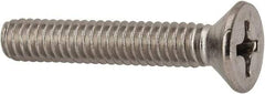 Value Collection - 1/4-20 UNC, 1-1/2" OAL Phillips Drive Machine Screw - Flat Head, Grade 316 Stainless Steel, Uncoated, Without Washer - Americas Industrial Supply