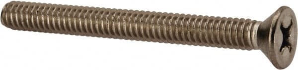 Value Collection - 1/4-20 UNC, 2-1/2" OAL Phillips Drive Machine Screw - Flat Head, Grade 316 Stainless Steel, Uncoated, Without Washer - Americas Industrial Supply