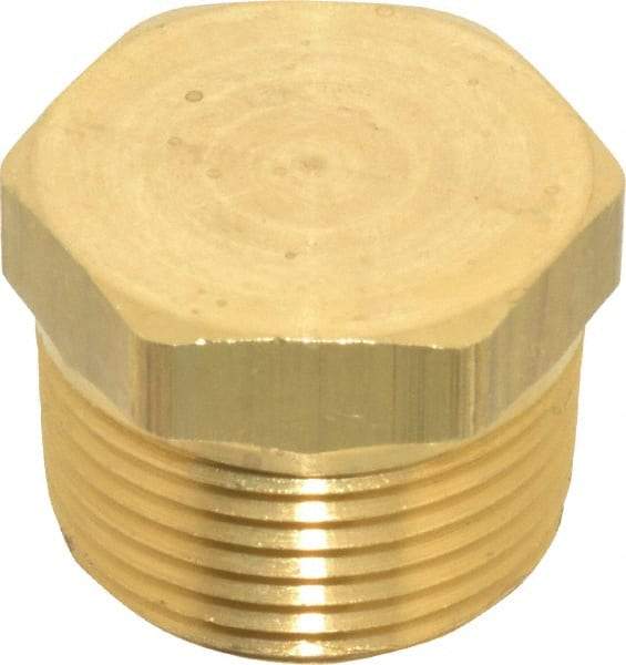 Eaton - 3/4 Male Thread, Brass Industrial Pipe Hex Head Plug - MNPTF, 1,200 psi - Americas Industrial Supply
