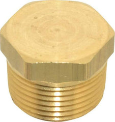 Eaton - 3/4 Male Thread, Brass Industrial Pipe Hex Head Plug - MNPTF, 1,200 psi - Americas Industrial Supply