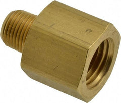 Eaton - 1/8 Male Thread x 1/4 Female Thread, Brass Industrial Pipe Adapter - MNPTF x FNPTF, 1,200 psi - Americas Industrial Supply