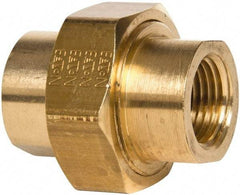 Eaton - 1/2 Female Thread, Brass Industrial Pipe Union - FNPTF, 1,200 psi - Americas Industrial Supply