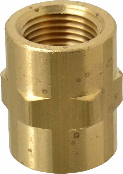 Eaton - 3/8 Female Thread, Brass Industrial Pipe Coupling - Americas Industrial Supply