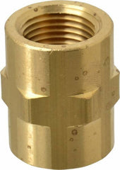 Eaton - 3/8 Female Thread, Brass Industrial Pipe Coupling - Americas Industrial Supply