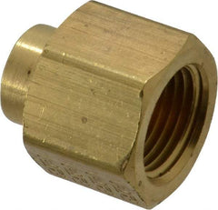 Eaton - 3/8 x 1/8 Female Thread, Brass Industrial Pipe Coupling - FNPTF, 1,200 psi - Americas Industrial Supply