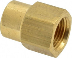 Eaton - 3/8 x 1/4 Female Thread, Brass Industrial Pipe Coupling - FNPTF, 1,200 psi - Americas Industrial Supply