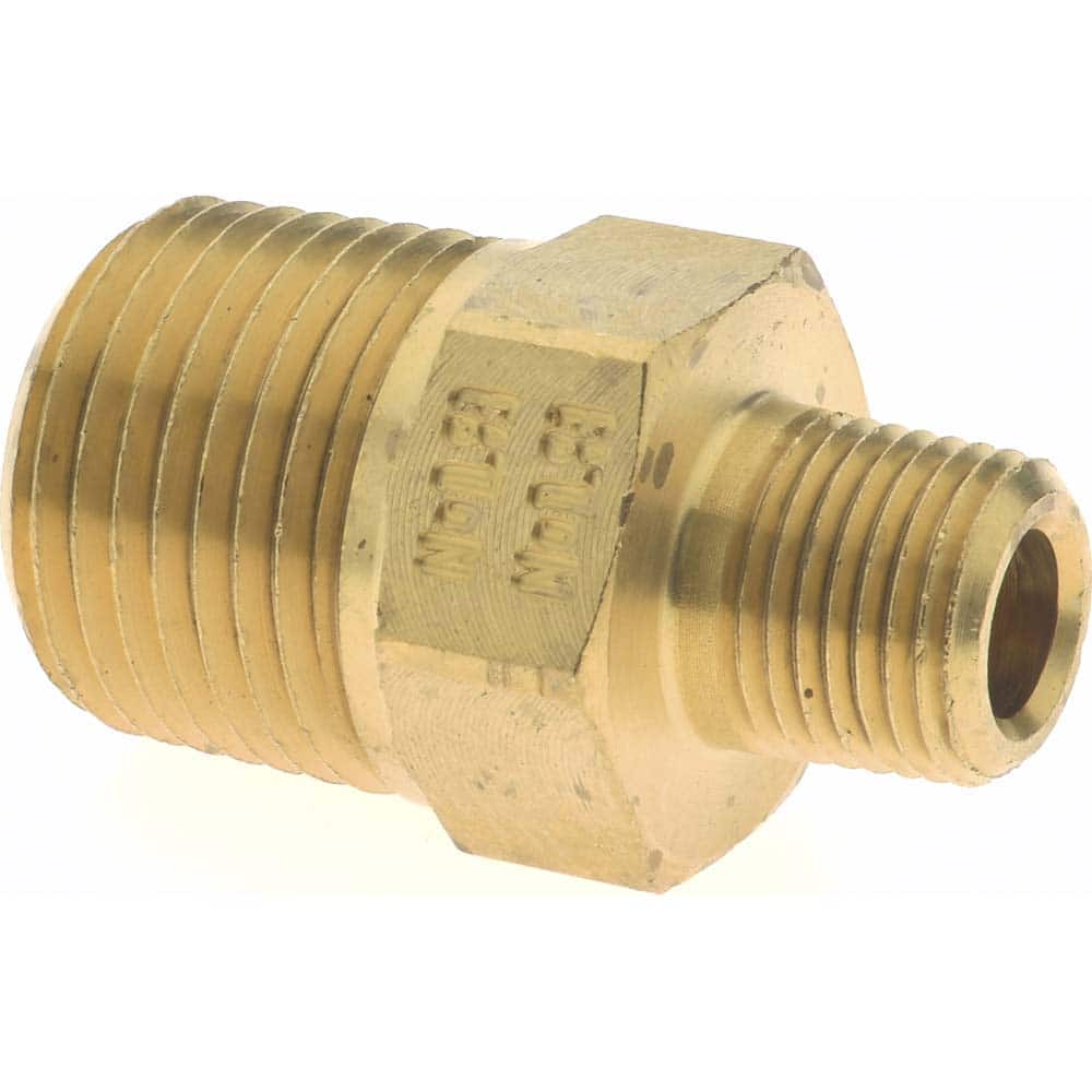 Eaton - 3/8 x 1/8 Male Thread, Brass Industrial Pipe Hex Nipple - Americas Industrial Supply