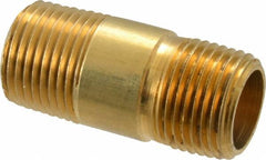 Eaton - 3/8 Male Thread, Brass Industrial Pipe Long Nipple - Americas Industrial Supply