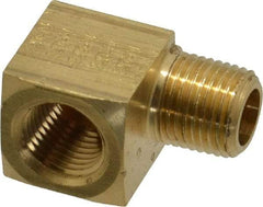 Eaton - 1/8 Male Thread x 1/8 Female Thread, Brass Industrial Pipe 90° Street Elbow - MNPTF x FNPTF, 1,200 psi - Americas Industrial Supply
