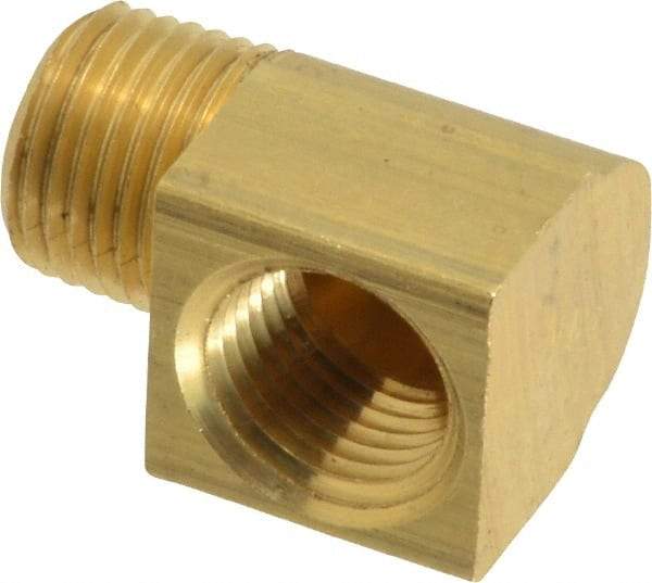 Eaton - 1/8 Male Thread x 1/8 Female Thread, Brass Industrial Pipe 90° Street Elbow - MNPTF x FNPTF (Short Threads), 1,200 psi - Americas Industrial Supply