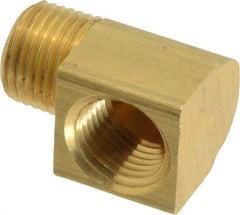 Eaton - 1/8 Male Thread x 1/8 Female Thread, Brass Industrial Pipe 90° Street Elbow - MNPTF x FNPTF (Short Threads), 1,200 psi - Americas Industrial Supply
