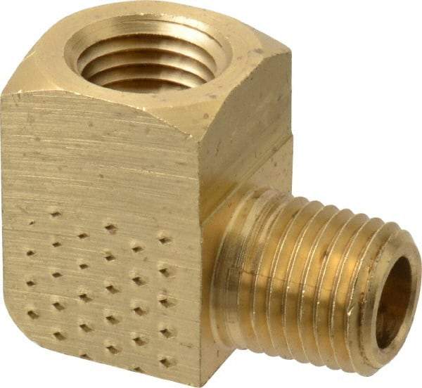 Eaton - 1/4 Male Thread x 1/4 Female Thread, Brass Industrial Pipe 90° Street Elbow - MNPTF x FNPTF, 1,200 psi - Americas Industrial Supply