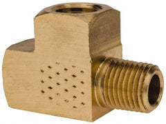 Eaton - 1/4 Male Thread x 1/4 Female Thread, Brass Industrial Pipe Street Tee - MNPTF x FNPTF, 1,200 psi - Americas Industrial Supply