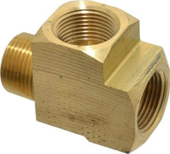 Eaton - 3/4 Male Thread x 3/4 Female Thread, Brass Industrial Pipe Street Tee - MNPTF x FNPTF, 1,200 psi - Americas Industrial Supply