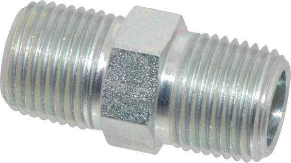 Eaton - 1/2 Male Thread, Steel Industrial Pipe Hex Nipple - MNPT, 6,000 psi - Americas Industrial Supply
