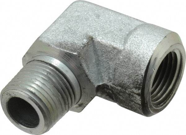 Eaton - 3/8 Male Thread x 3/8 Female Thread, Steel Industrial Pipe 90° Street Elbow - MNPT x FNPT, 5,000 psi - Americas Industrial Supply