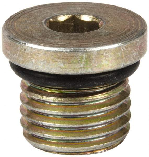 Eaton - 1/4 Male Thread, Steel Industrial Pipe Hex Socket Plug - Male Straight Thread O-Ring, 6,000 psi - Americas Industrial Supply
