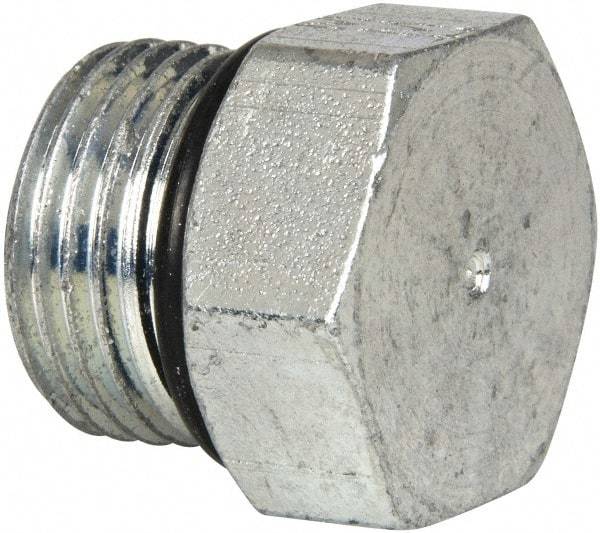 Eaton - 1/2 Male Thread, Steel Industrial Pipe Hex Head Plug - Male Straight Thread O-Ring, 6,000 psi - Americas Industrial Supply