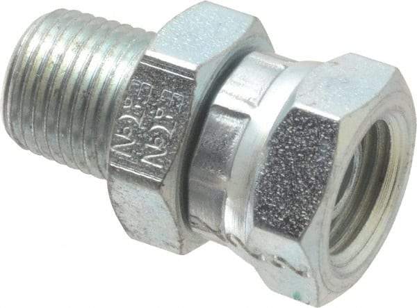 Eaton - 1/8-27 Male Thread x 1/8-27 Female Thread, Steel Industrial Pipe Adapter - MNPT x FNPSM, 2,500 psi - Americas Industrial Supply