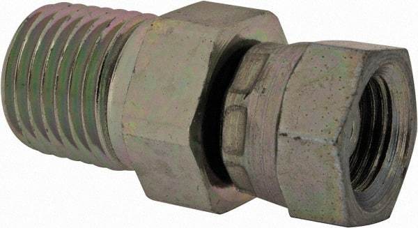 Eaton - 1/4-18 Male Thread x 1/8-27 Female Thread, Steel Industrial Pipe Adapter - MNPT x FNPSM, 2,500 psi - Americas Industrial Supply