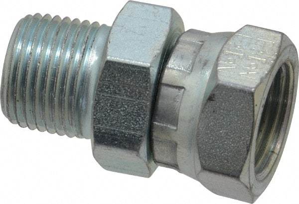 Eaton - 3/8-18 Male Thread x 3/8-18 Female Thread, Steel Industrial Pipe Adapter - MNPT x FNPSM, 2,500 psi - Americas Industrial Supply