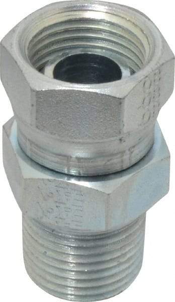 Eaton - 1/2-14 Male Thread x 1/2-14 Female Thread, Steel Industrial Pipe Adapter - MNPT x FNPSM, 2,500 psi - Americas Industrial Supply