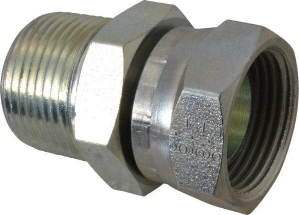 Eaton - 1 - 11-1/2 Male Thread x 1 - 11-1/2 Female Thread, Steel Industrial Pipe Adapter - MNPT x FNPSM, 2,500 psi - Americas Industrial Supply